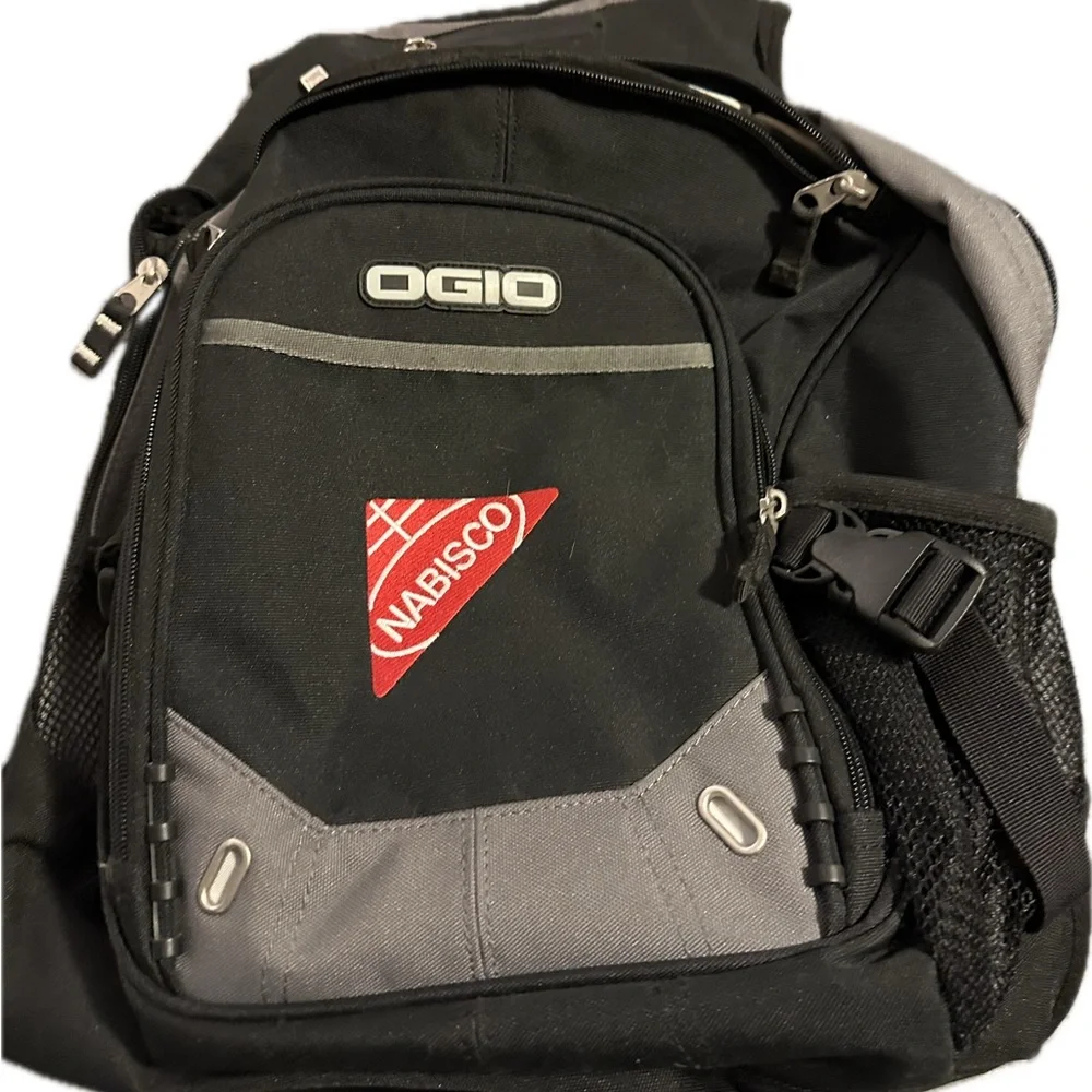 Ogio Black and Gray Nabisco Backpack with Padded Straps